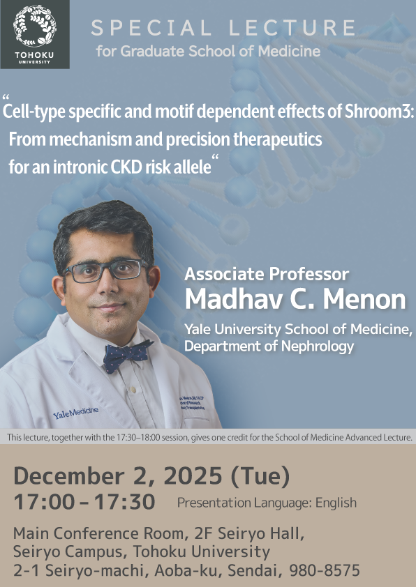 Poster for the Special Lecture by Professor Menon